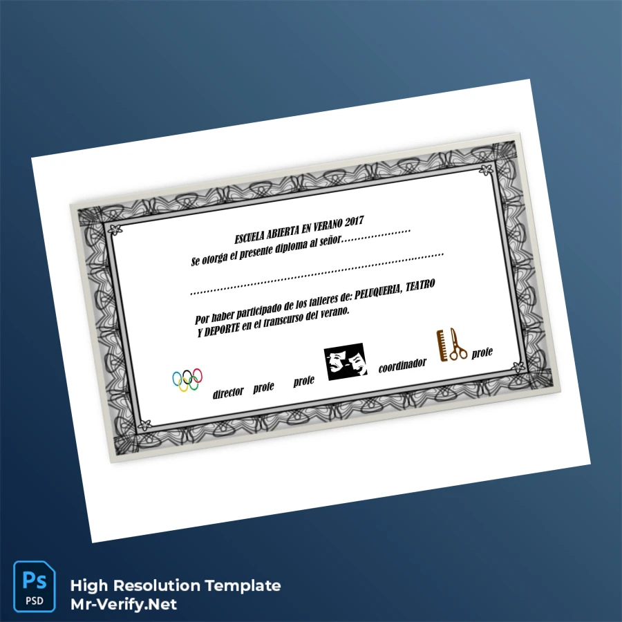 Spain Escuela Abierta Summer School Diploma Template – Fully Editable High Resolution 4 Page Spain Escuela Abierta Summer School Diploma Template – Fully Editable High Resolution 4 Page