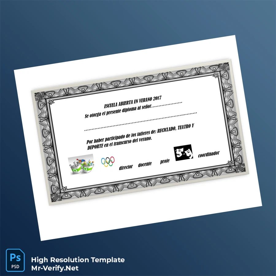 Spain Escuela Abierta Summer School Diploma Template – Fully Editable High Resolution 4 Page Spain Escuela Abierta Summer School Diploma Template – Fully Editable High Resolution 4 Page