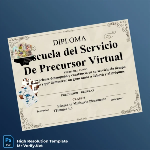 Spain Escuela del Servicio De Precursor Virtual Precursor Diploma Template – Fully Editable & Print-Ready Spain Escuela del Servicio De Precursor Virtual Precursor Diploma Template – Fully Editable & Print-Ready