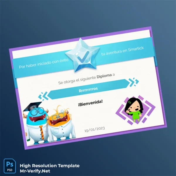Spain Smartick Welcome Diploma Template – Fully Editable & Print-Ready Spain Smartick Welcome Diploma Template – Fully Editable & Print-Ready