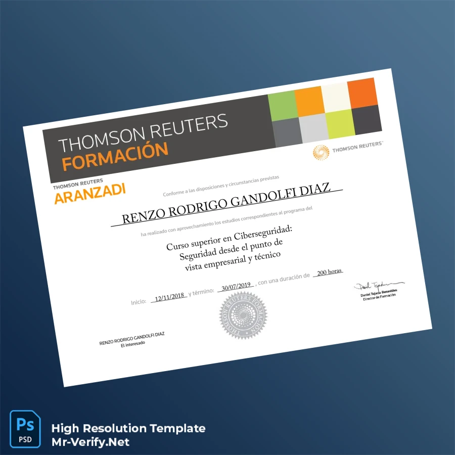 Spain Thomson Reuters Formation Advanced Diploma in Cybersecurity – Fully Editable & Print-Ready Spain Thomson Reuters Formation Advanced Diploma in Cybersecurity – Fully Editable & Print-Ready