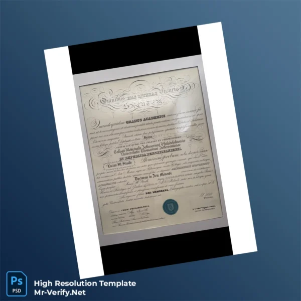 USA Jefferson Medical College Doctor of Medicine Diploma – Fully Editable, High Resolution USA Jefferson Medical College Doctor of Medicine Diploma – Fully Editable, High Resolution