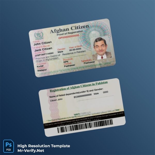Afghanistan Citizen proof of registration card PSD template – Fully Editable High-Resolution PSD Afghanistan Citizen proof of registration card PSD template – Fully Editable High-Resolution PSD