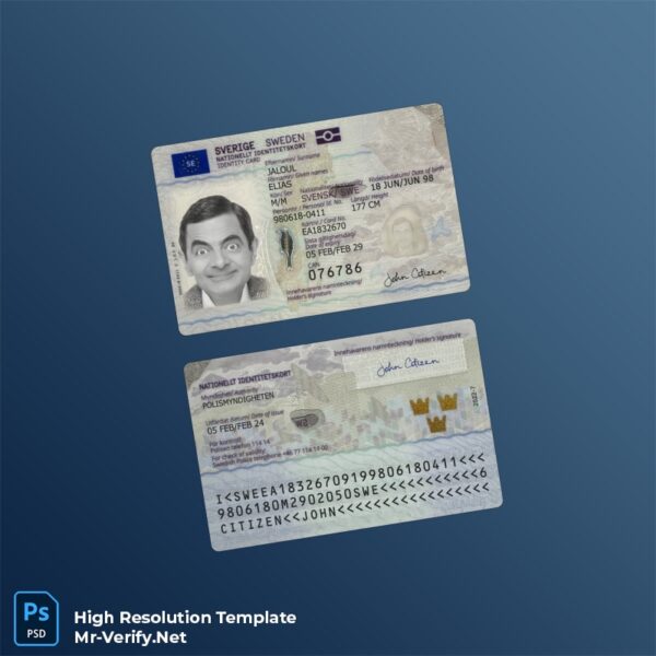 Sweden ID template in PSD format Sweden ID template in PSD format