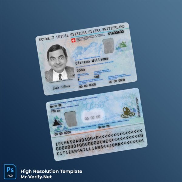 Switzerland ID template in PSD format fully editable, with all fonts – High Resolution PSD Switzerland ID template in PSD format fully editable, with all fonts – High Resolution PSD