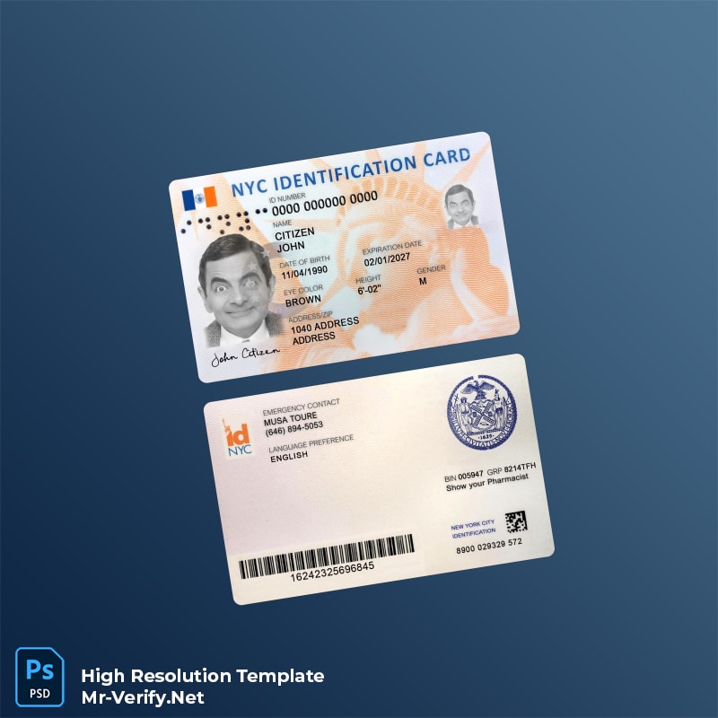 USA New York ID card Psd Template – Fully Editable High-Resolution PSD USA New York ID card Psd Template – Fully Editable High-Resolution PSD