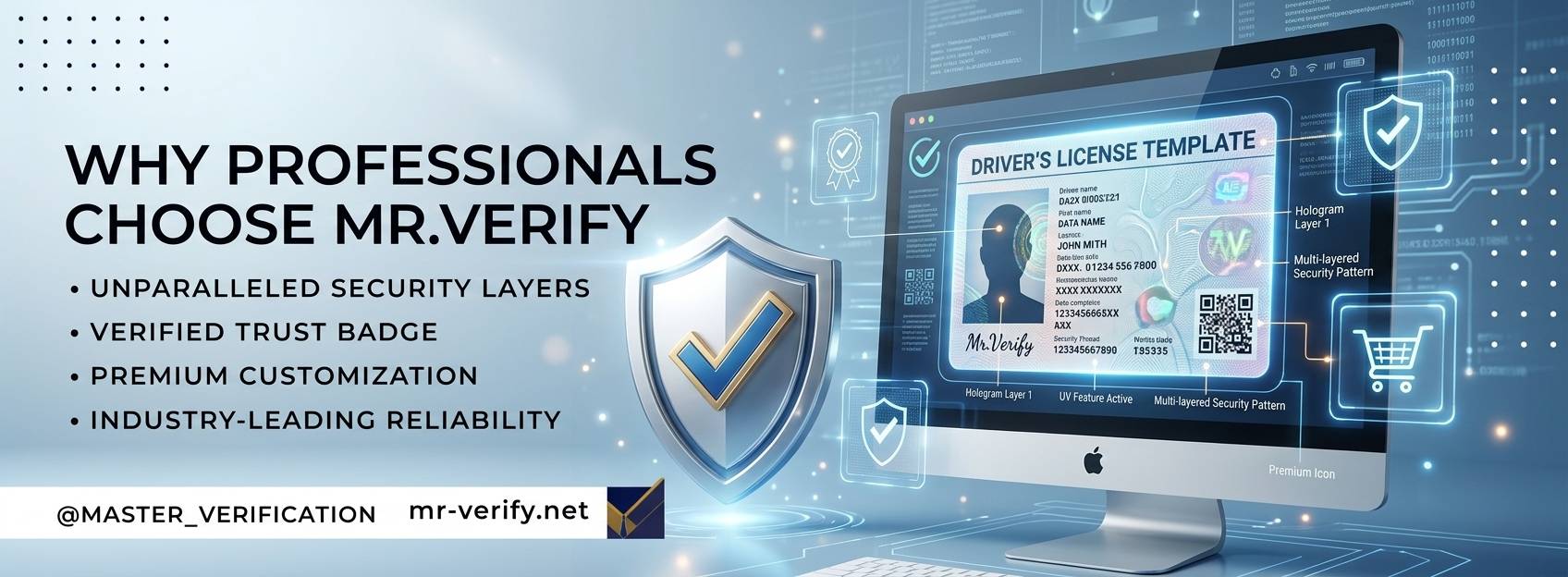 drivers license psd template multi-layered security features mr.verify