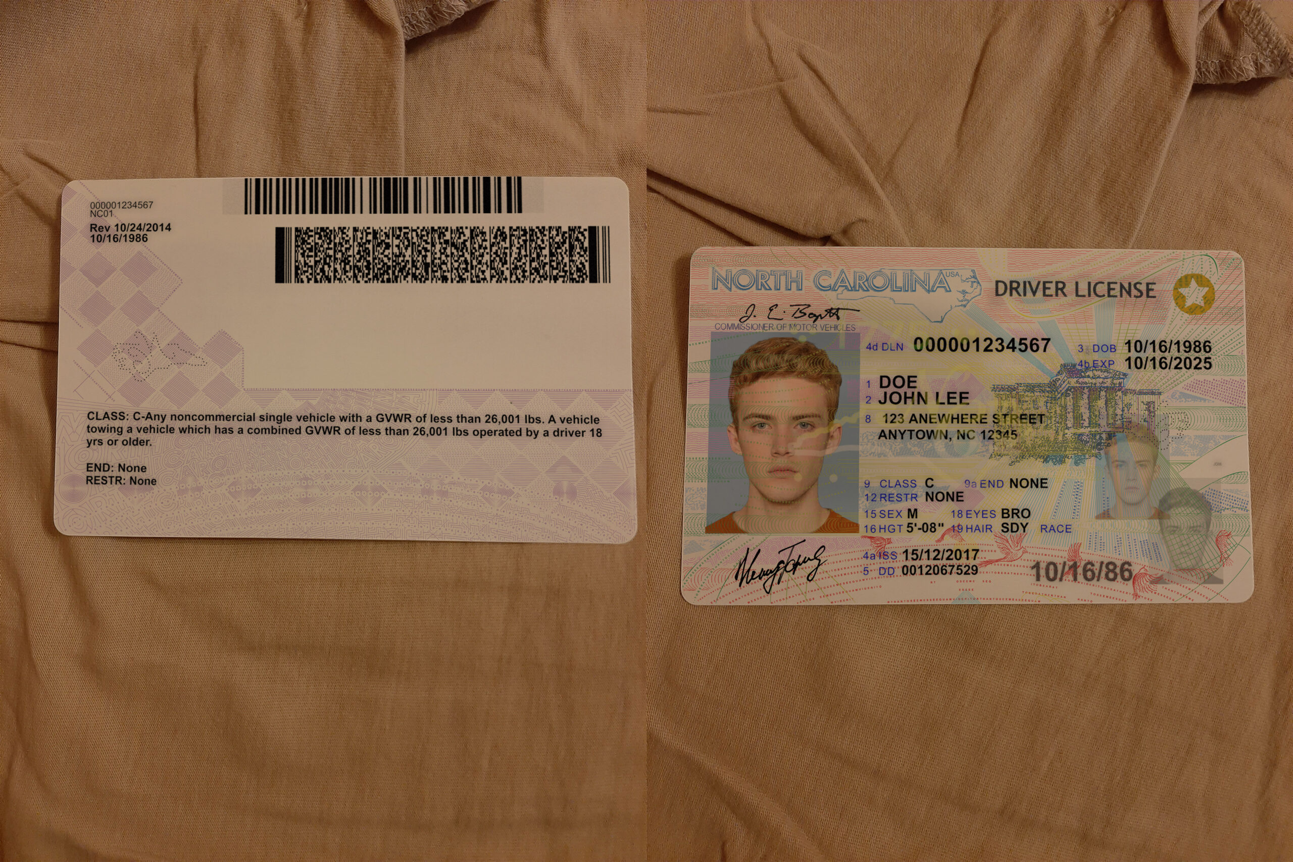 USA North Carolina DL scaled - USA North Carolina Driver License