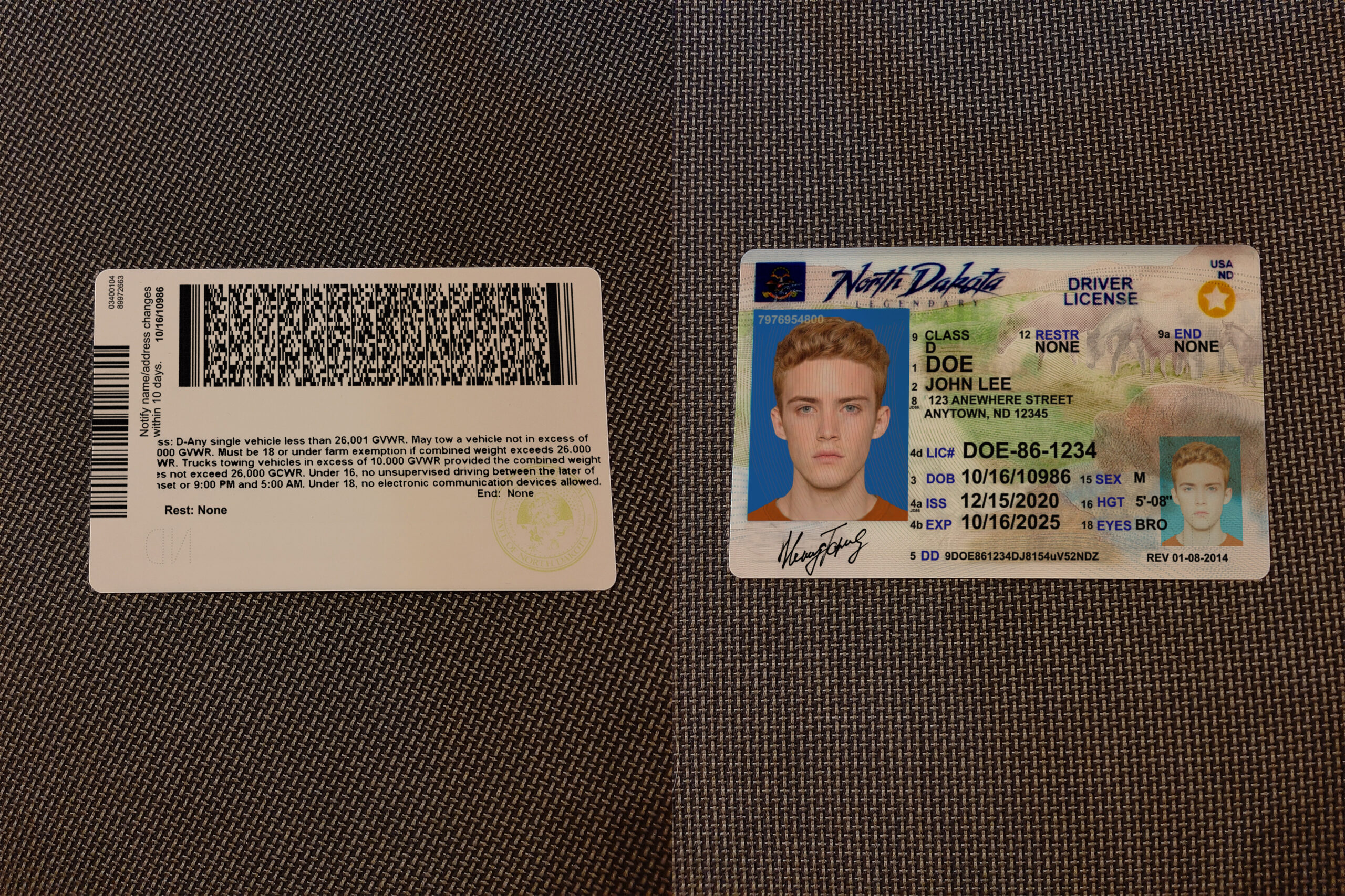 USA North Dakota DL 7945 scaled - USA North Dakota Driver License