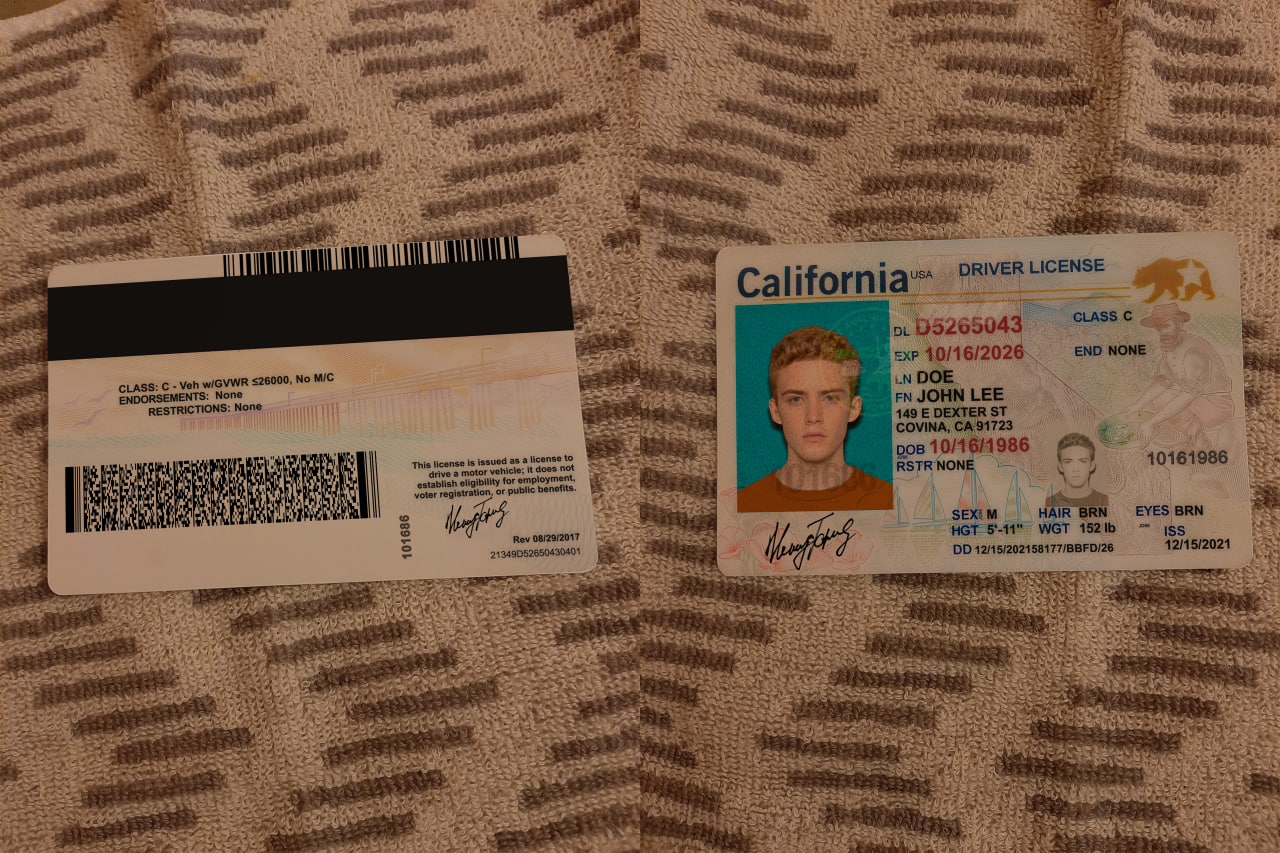 california drivers license preview - USA California Driver's License