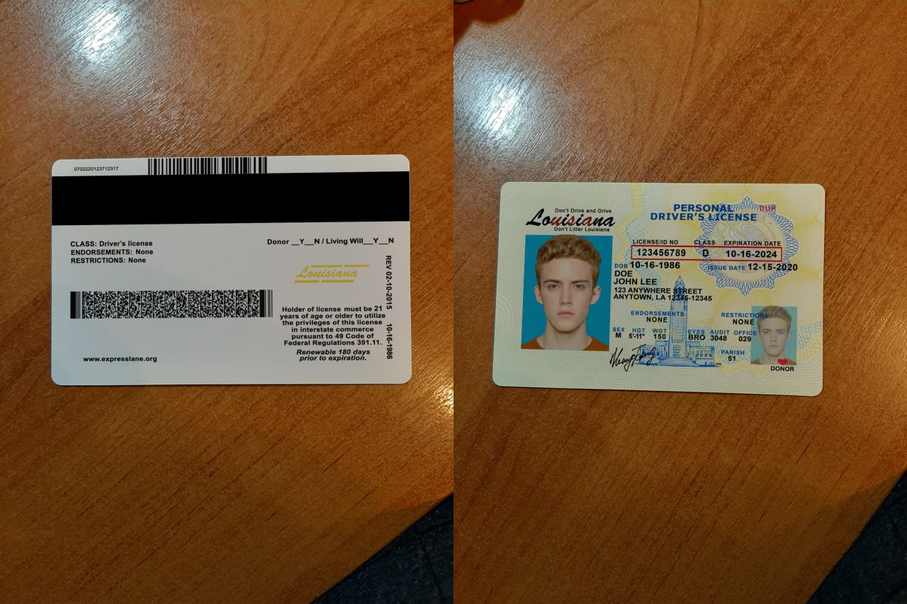 usa dl lousisiana preview - USA Louisiana Driver License