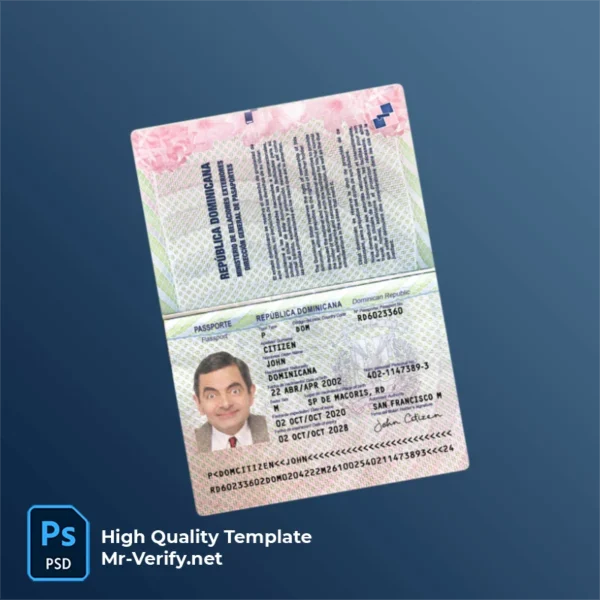 Dominica Passport PSD Template Version 3 (2020-present) - Source File Dominica Passport PSD Template Version 3 (2020-present) - graphic resource for digital artists