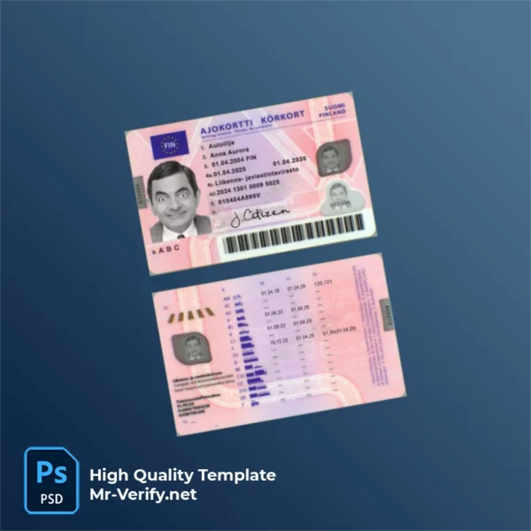 Finland Driver License Psd Template Version 2 (2025-present) - graphic resource for digital artists