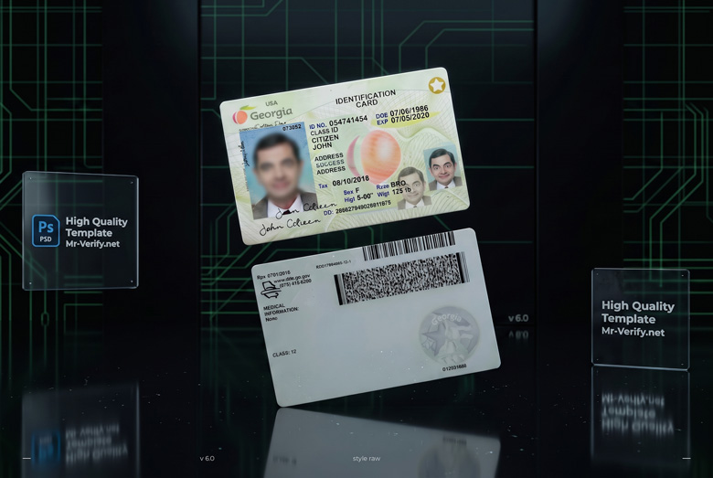 Georgia id card template
