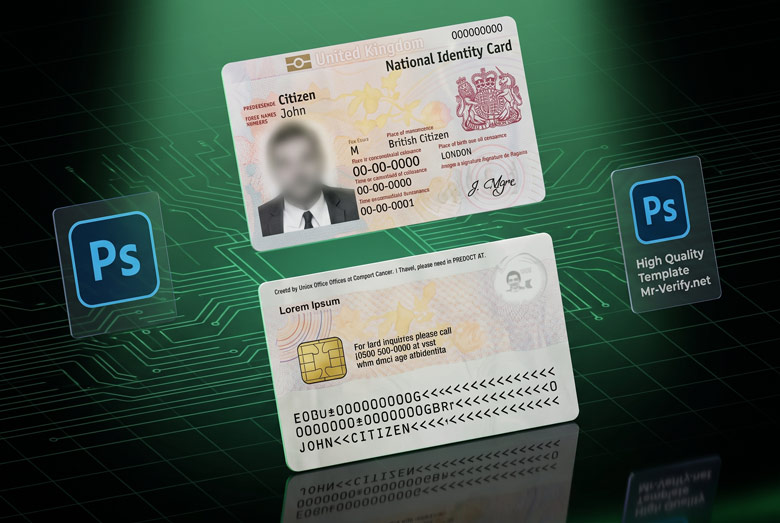 UK national id card template