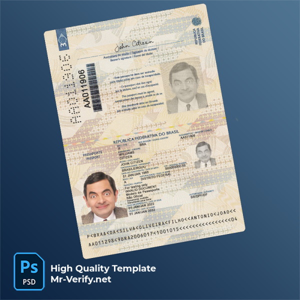 brazil passport psd template (2022-present)